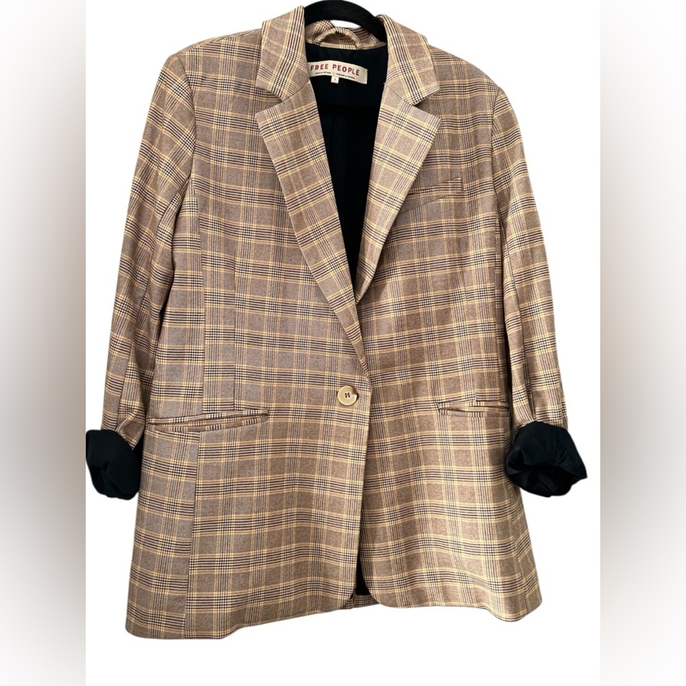 EUC Free People Plaid Blazer (Size: S)